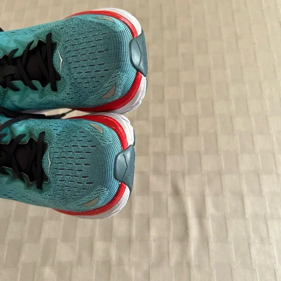 Hoka Clifton 8 Lace Up Sneakers in Real Teal / Aquarelle